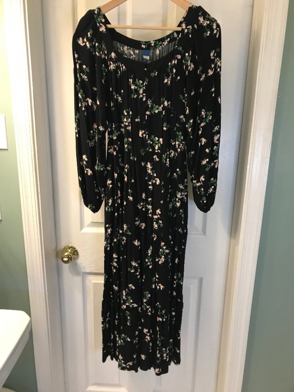 Old Navy black floral midi dress